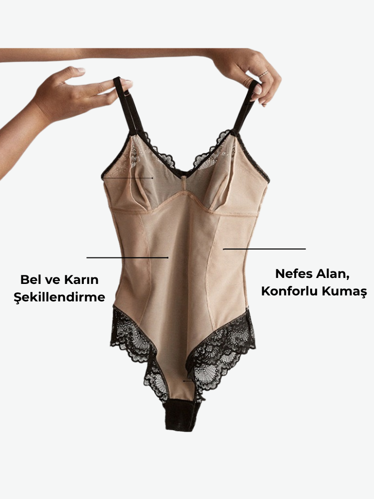 Dantelli Şekillendirici Bodysuit
