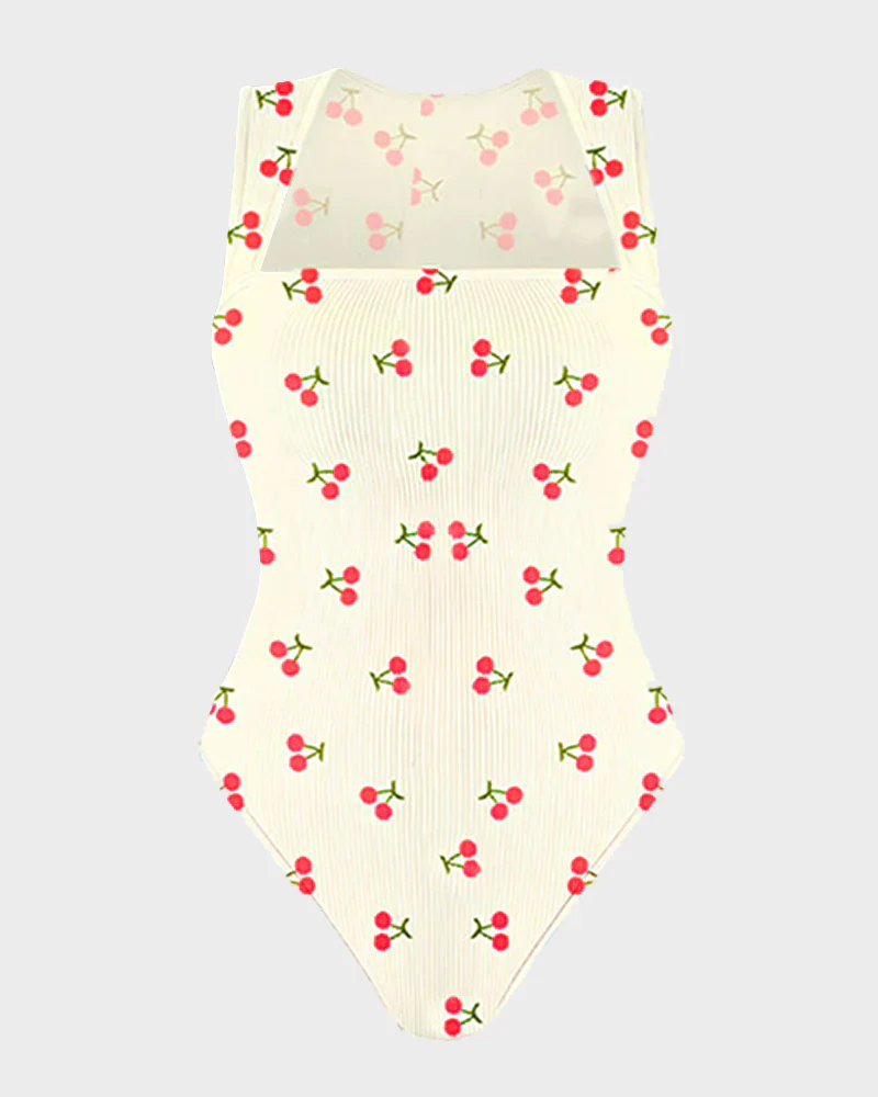 Ribanalı Kolsuz Kare Yaka Bodysuit