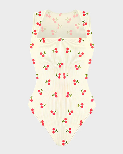 Ribanalı Kolsuz Kare Yaka Bodysuit